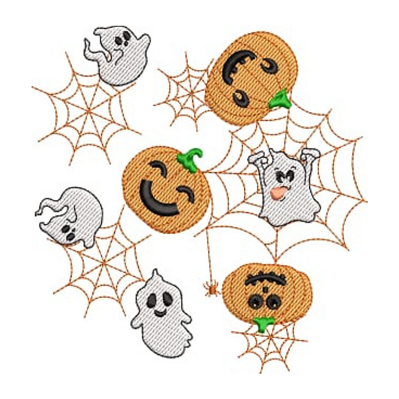Bandana Pet Bordado Halloween Aboboras