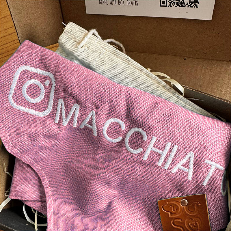 Bandana Rosa bebê com logo Instagram para pet