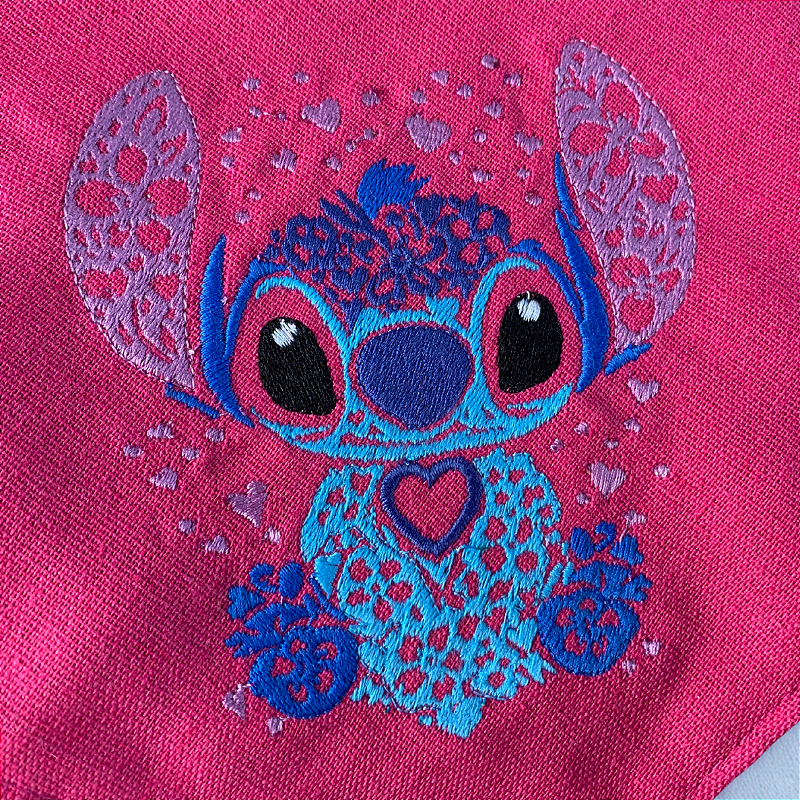 Bandana Stitch Floral rosa para pet