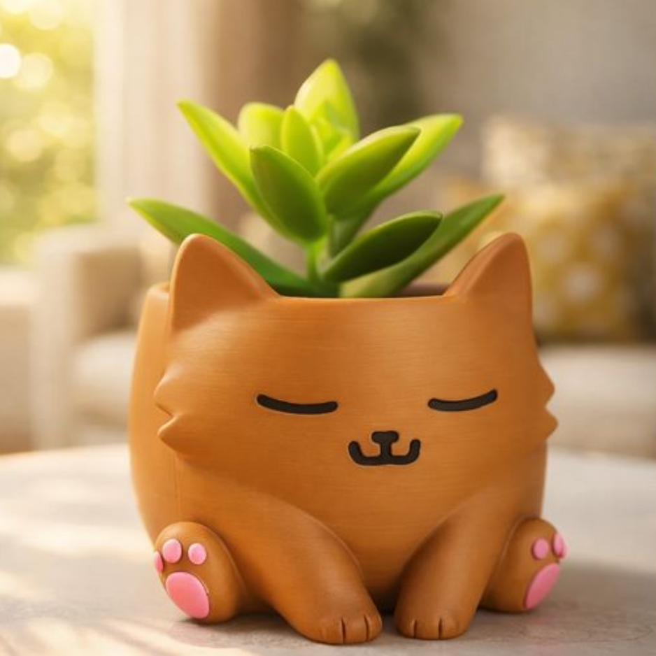 Vaso de plantas gato